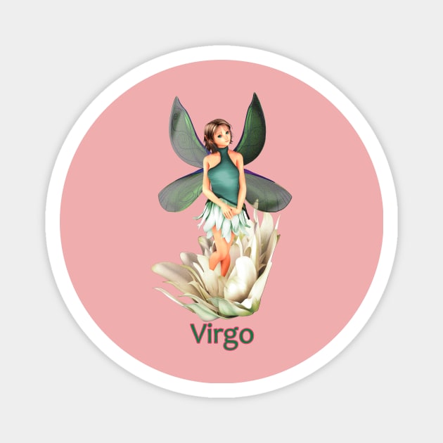 Virgo woman girl fairy faerie elf standing in lily Magnet by Fantasyart123